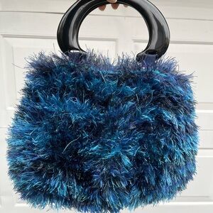 Blue Shaggy Purse